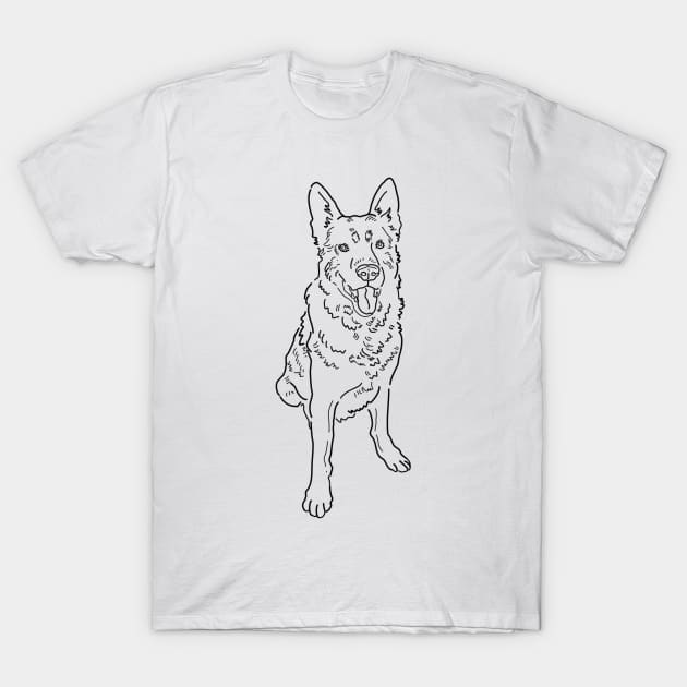 Plenty of Pets---German Shepard (centered) T-Shirt by ambersolbergart